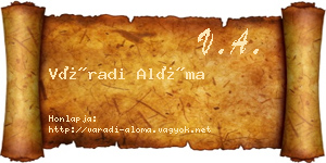 Váradi Alóma névjegykártya